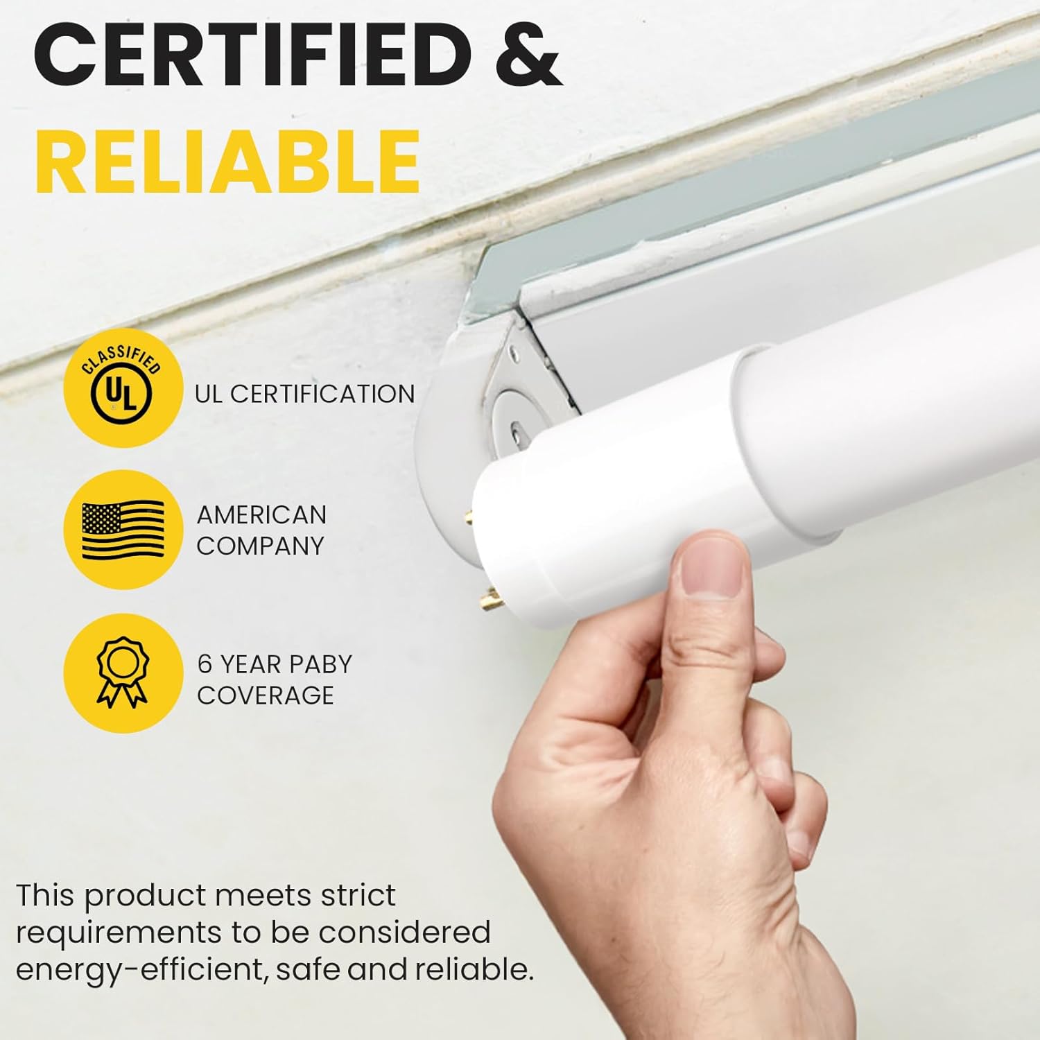 Paby 25-Pack T8 LED 4FT Type A Tube, 10W(32W Equivalent), 1800LM, Plug & Play with Base on Ballast, T8 or T12 Linear Fluorescent Replacement, Glass+PET Coated Shatterproof Housing, 5000K Daylight