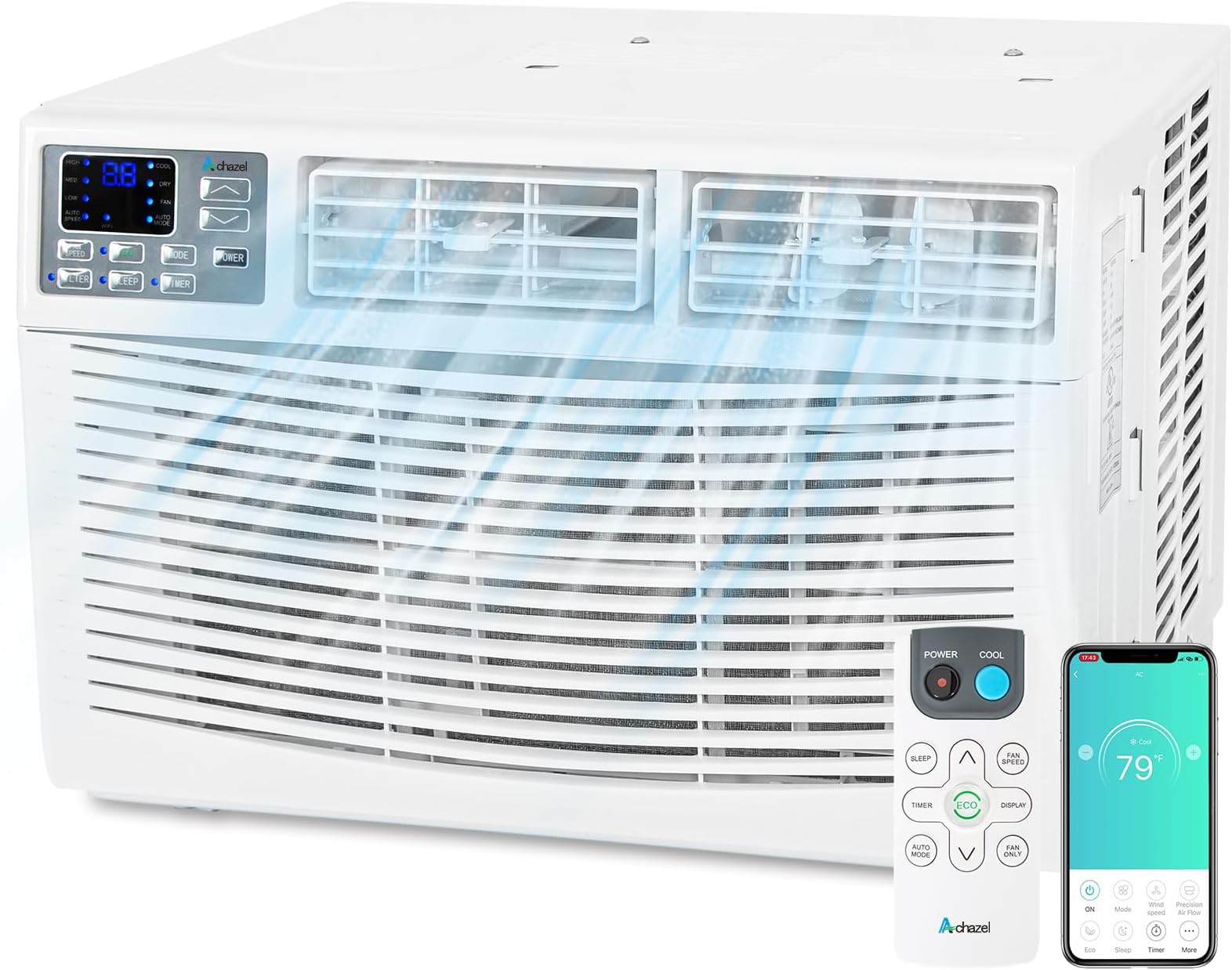 10000 BTU Window Air Conditioner with WiFi, Smart Window AC Unit with Remote, Washable Filter, for Home Office, Bedroom, Cools up to 450 Sq. Ft