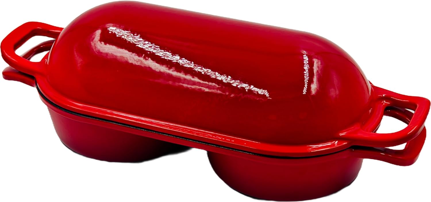 Enameled Cast Iron Dutch Oven Bread Baking, Sourdough Bread Pot with Lid, Double Round Nonstick Loaf Pan for Homemade Bread, Oven Safe to 500°F, 16.5cm Diameter, Orange