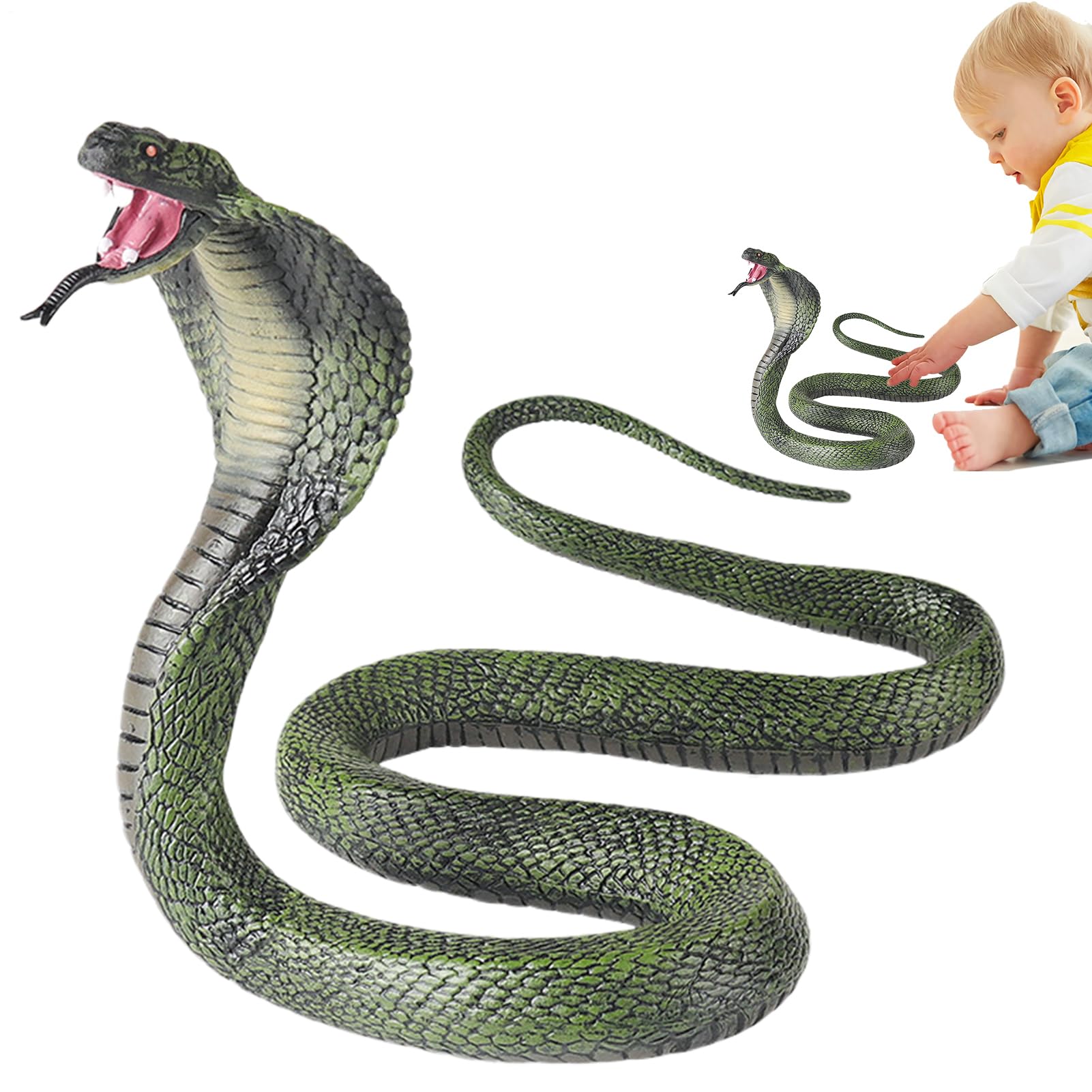 Snake Figure - Cobra Toy | Reptile Model Statues, Funny Joke Jokes Stuff, Safari Jungle Animals Collection, Halloween Purpose, Arrangements
