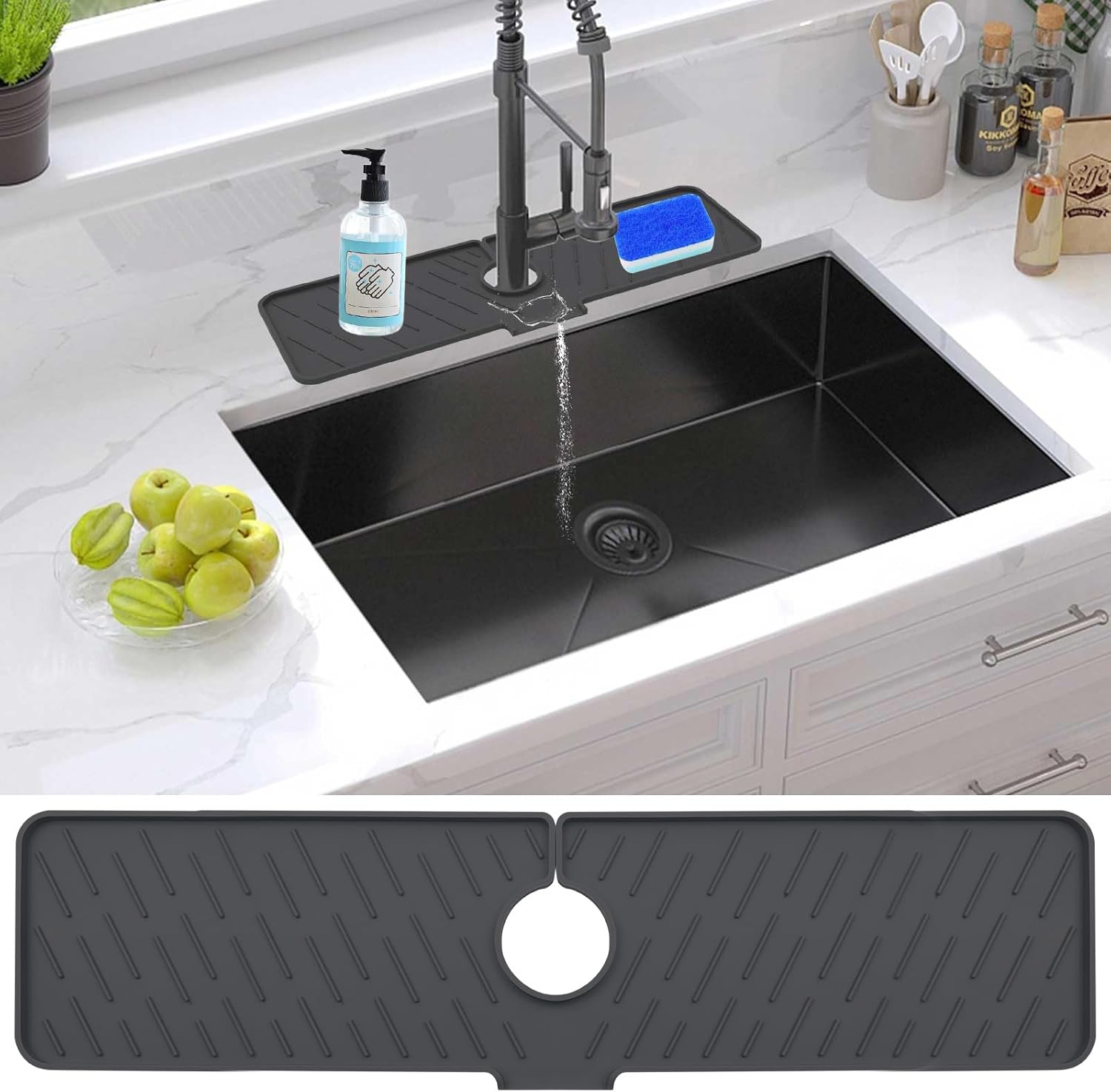 Kitchen Sink Splash Guard,18 Inch Silicone Sink Faucet Drip
