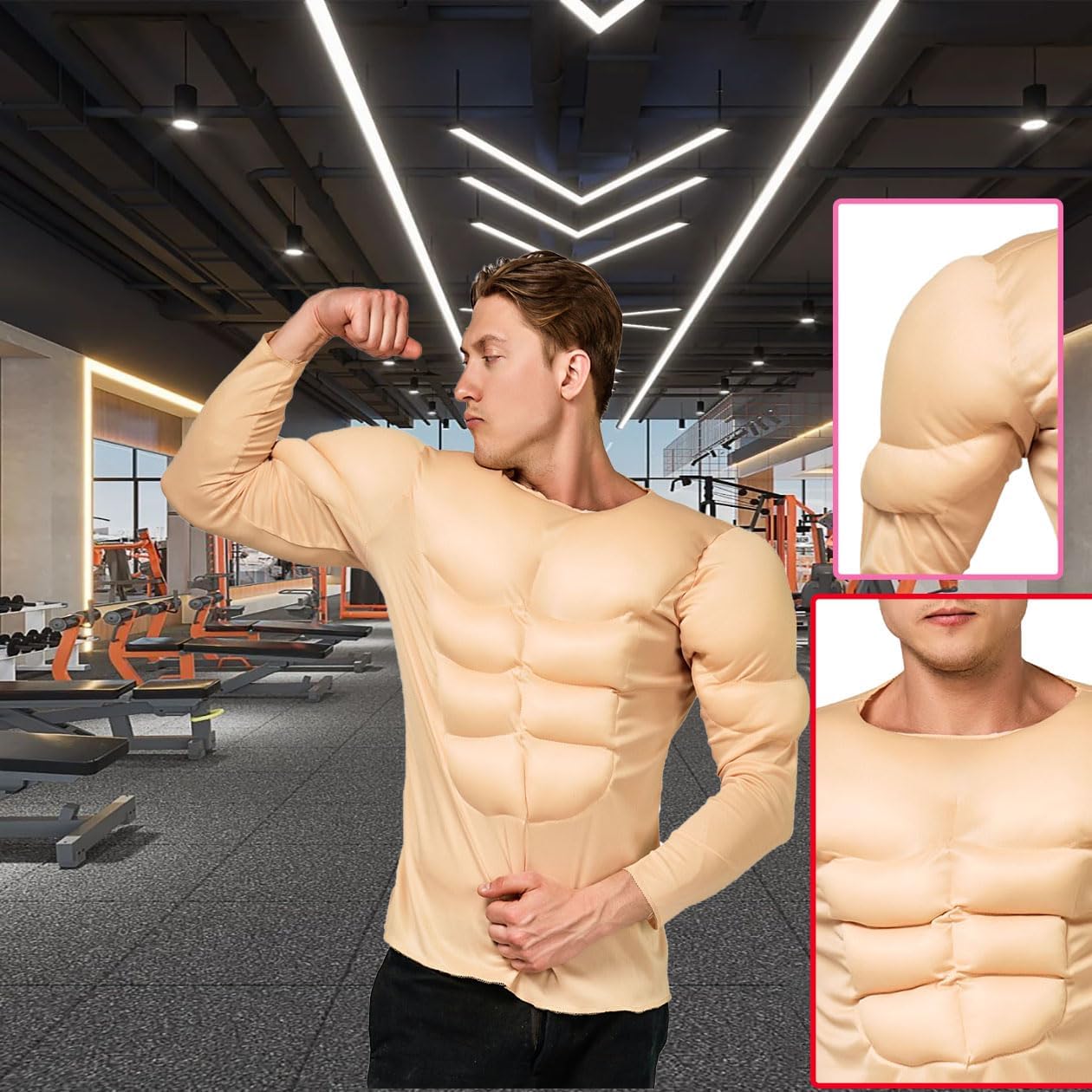 DSplay Adult Muscle Shirt Costumes for Men - Image 5