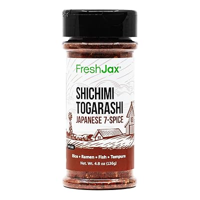 FreshJax Shichimi Togarashi Japanese Rice Seasoning (4.8 oz) | Low Sodium Fried Rice Seasoning Mix | Spicy Rice Topping for Sushi, Ramen, Noodles, Bowls, Grilled Meats, Stir-Fries | Made in USA