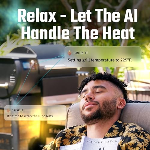 Miniatura 9 de Brisk It Origin-940 - Parrilla eléctrica para ahumar pellets de madera, parrilla inteligente con WiFi, parrilla y ahumador 7 en 1, controlador PID