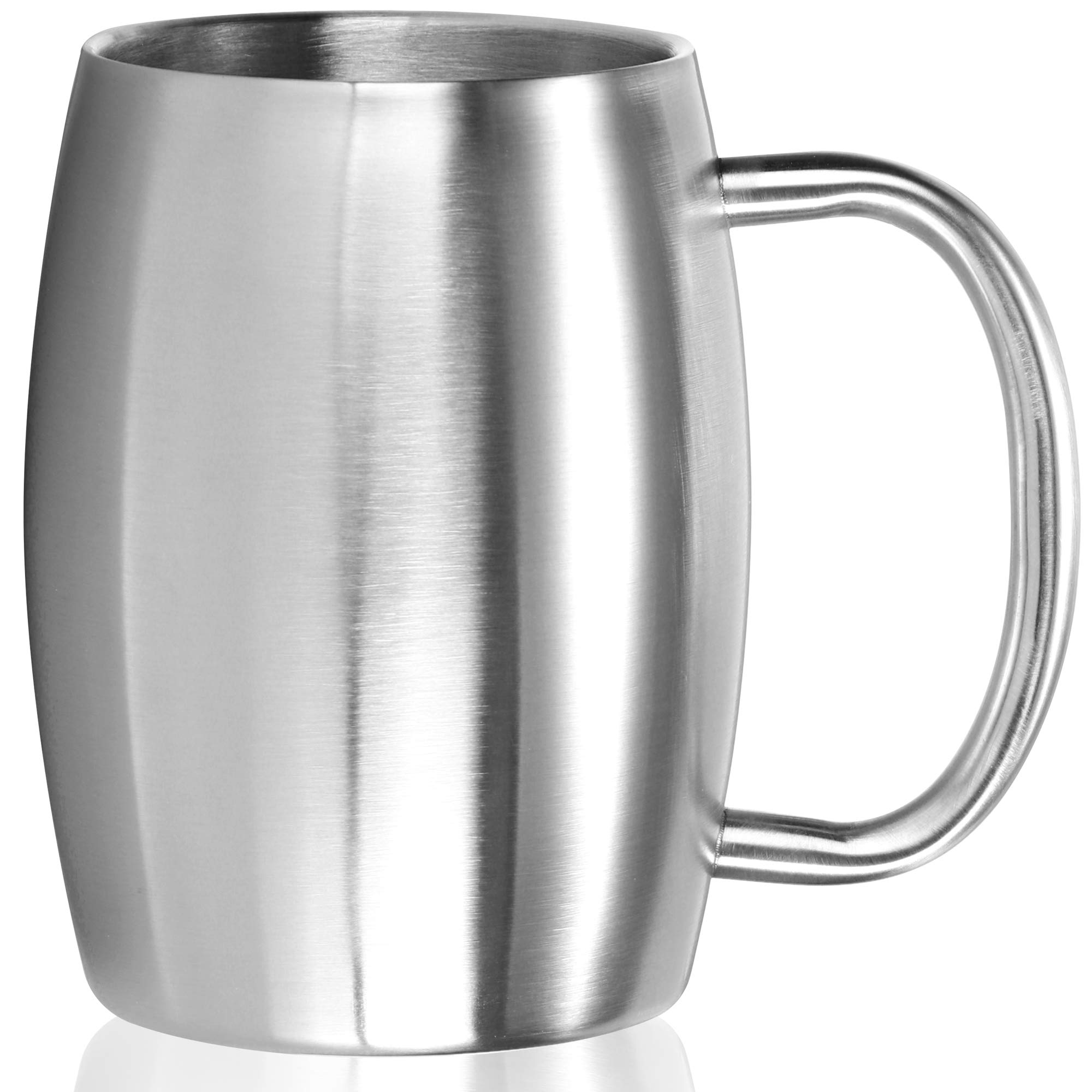 COM-FOUR® Kubek ze stali nierdzewnej XL-400ml kufel ze stali nierdzewnej