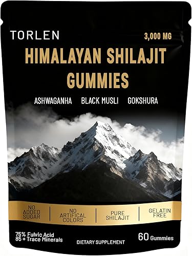 Gomitas Shilajit del Himalaya para hombres y mujeres, enriquecidas con Ashwagandha, Gokshura y más de 85 minerales 100% naturales (1)