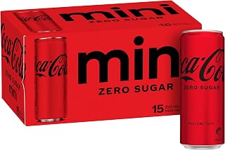 Coca-Cola Zero Sugar Soft Drink Multipack Mini Cans 15 x 250mL