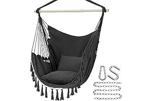 Y- STOP Adult Tree Swings for Outside, Comfy Hammock Chair with 2 Cushions and Pocket