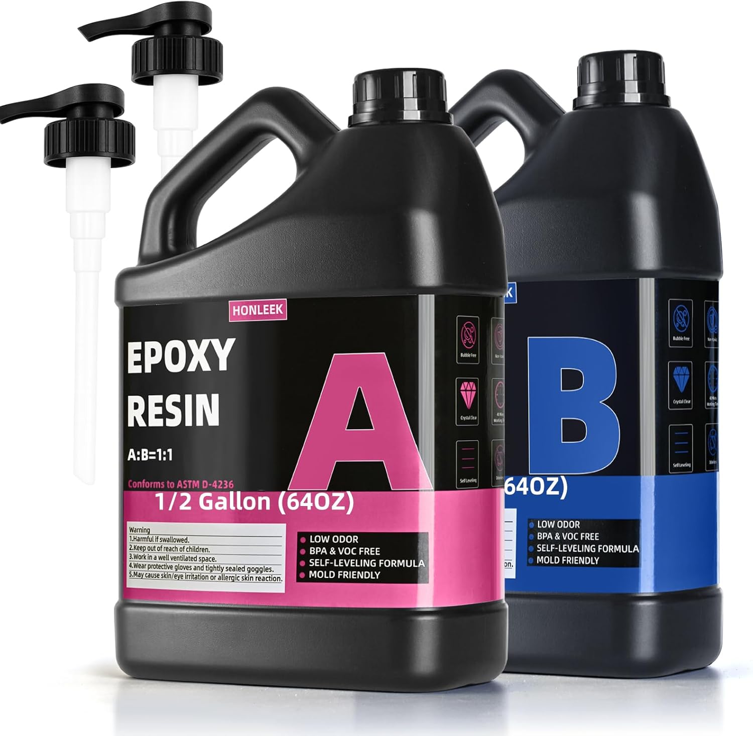 1 Gallon Crystal Clear Epoxy Resin Kit - Not-Yellowing No-Bubble, Self Leveling Easy Pour - 1:1 Ratio High Gloss Casting & Coating Resin for Art Crafts, Jewelry Making, Wood & Molds