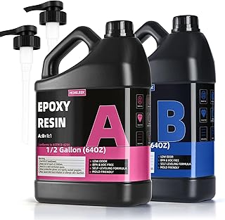 1 Gallon Crystal Clear Epoxy Resin Kit - Food Safe & Bubble-Free - 1:1 Ratio High Gloss Casting Resin for Art, Crafts & Woodworking - Rock-Hard 75+ Shore D, UV Resistant, 24h Cure
