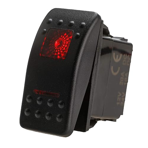Amarine Made Interruptor basculante impermeable de 12 V y 20 amperios de encendido y apagado de 2 posiciones para barco marino DPDT de 7 pines con 2