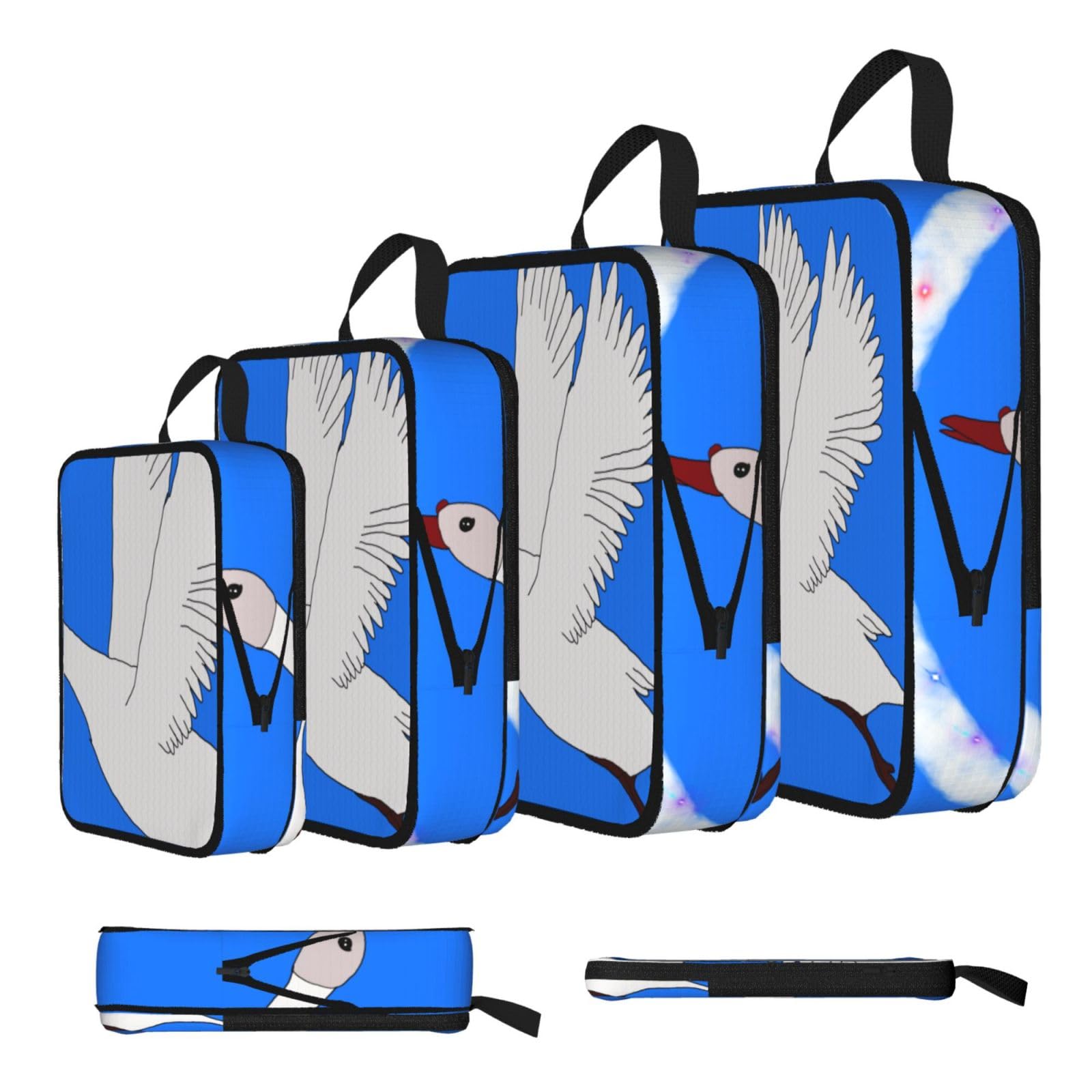 Sxzvvbn Black Flying White Goose Compression Packing Cubes 4 Piece Set