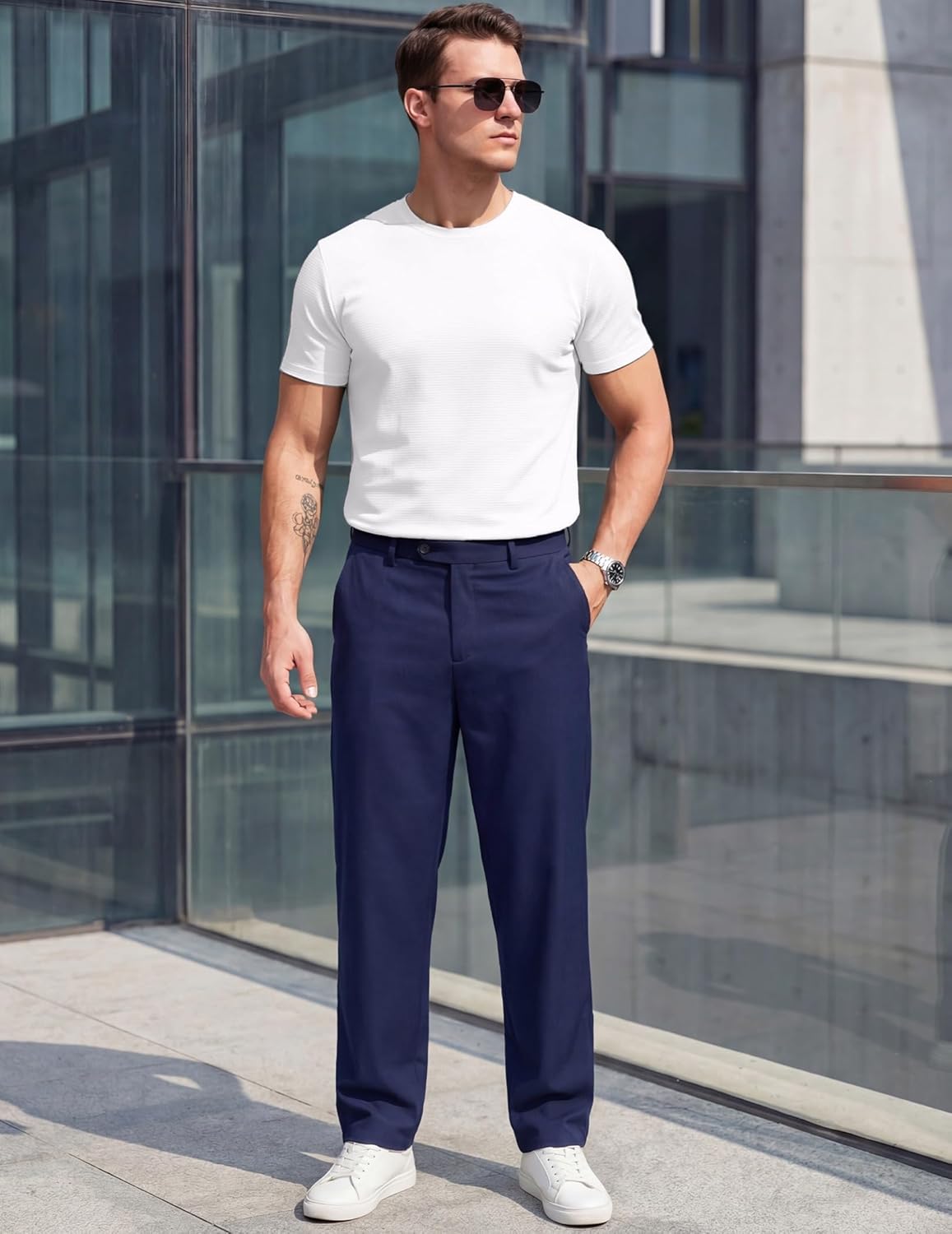 JMIERR Men Textured Knit T-Shirts Casual Stretch Ribbed Short Sleeve Shirt Gym Workout Athletic Tee Shirts - Image 7