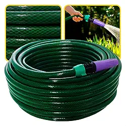 Mangueira de Jardim Verde Trançada com Esguicho e União Resistente (50 metros)