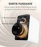 Edifier M60 Compact Desktop Speakers 2.0: Bluetooth 5.3, 66W RMS, Hi-Res Wireless Audio, LDAC, 3” Mid Bass & 1” Tweeter, USB-C/AUX Inputs, Multimedia Speaker with Stands for PC Gaming & Music – White - 4