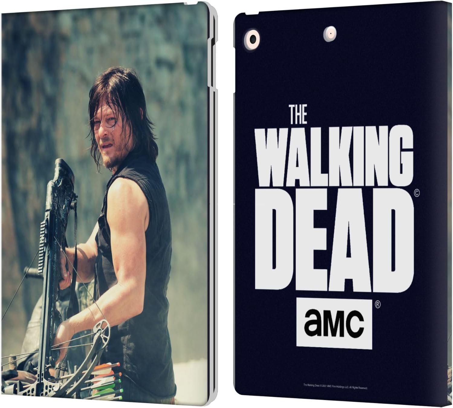 Head Case Designs Officially Licensed AMC The Walking Dead Archer Daryl Dixon Leather Wallet Case Compatible with Apple iPad 10.2 2019/2020/2021