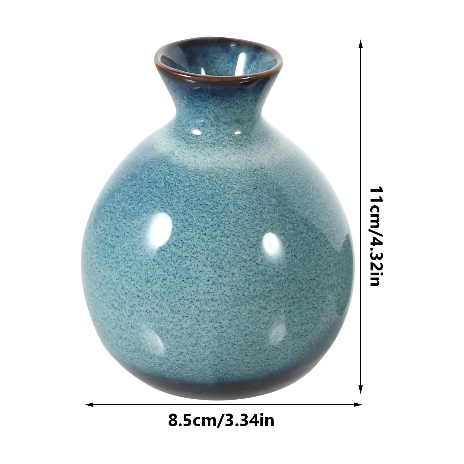 GARVALON Set de Tasses à Saké en Céramique Style Japonerie Rétro Surface Opacifiée et Faible Absorption d'eau, pour Maisons et Restaurants, Couleur Aléatoire