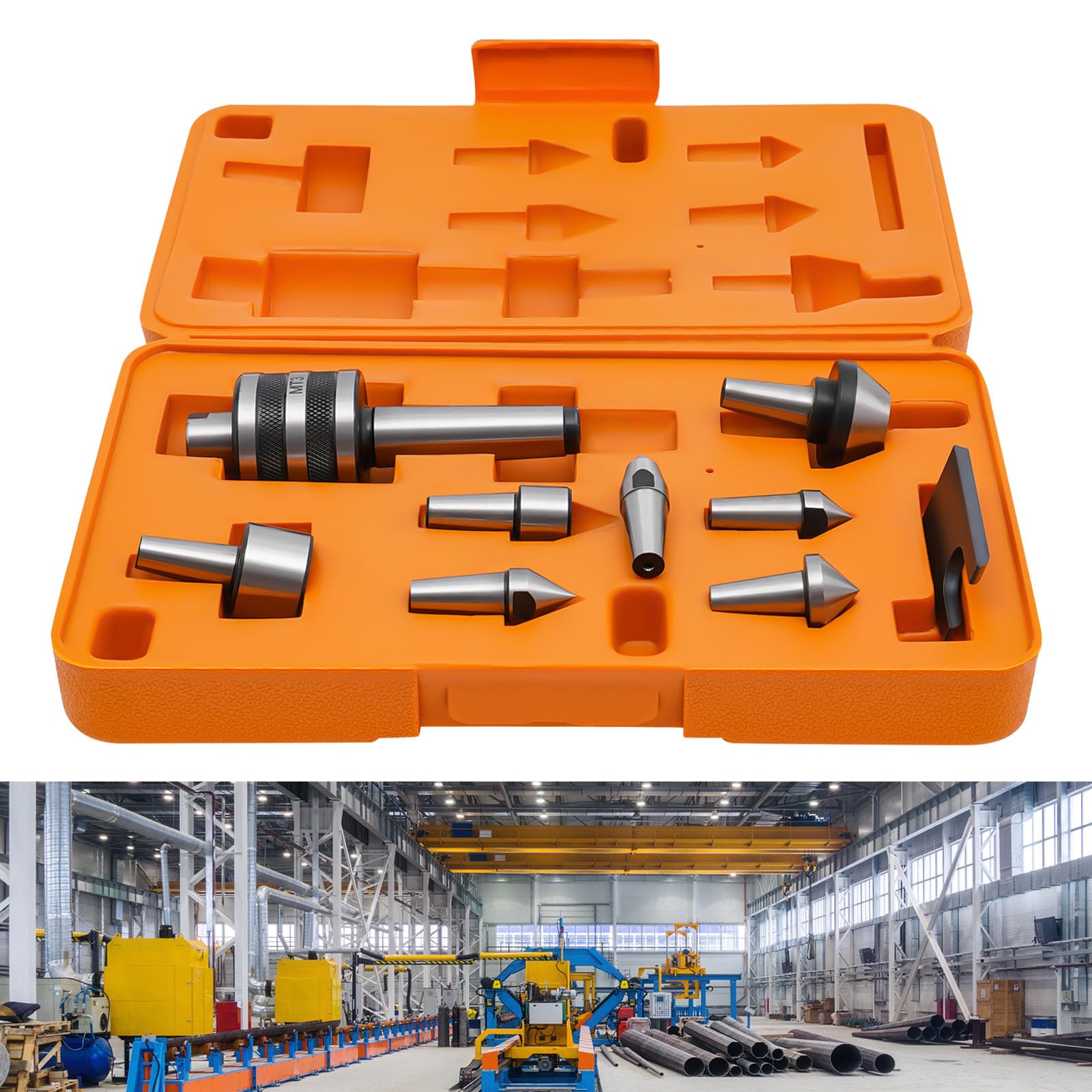 MT3 Live Center Set, Rotary Center Set Medium Duty Live Center Morse Taper for High-Speed Lathes CNC Lathes and General Manual Lathes