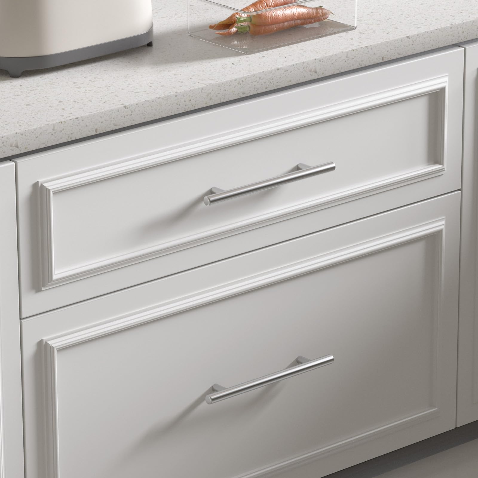 Goldenwarm 10 Piezas Tiradores Armarios 128mm Tiradores Cocina Acero Inoxidable Plata, Manillas de Mueble y Cajón