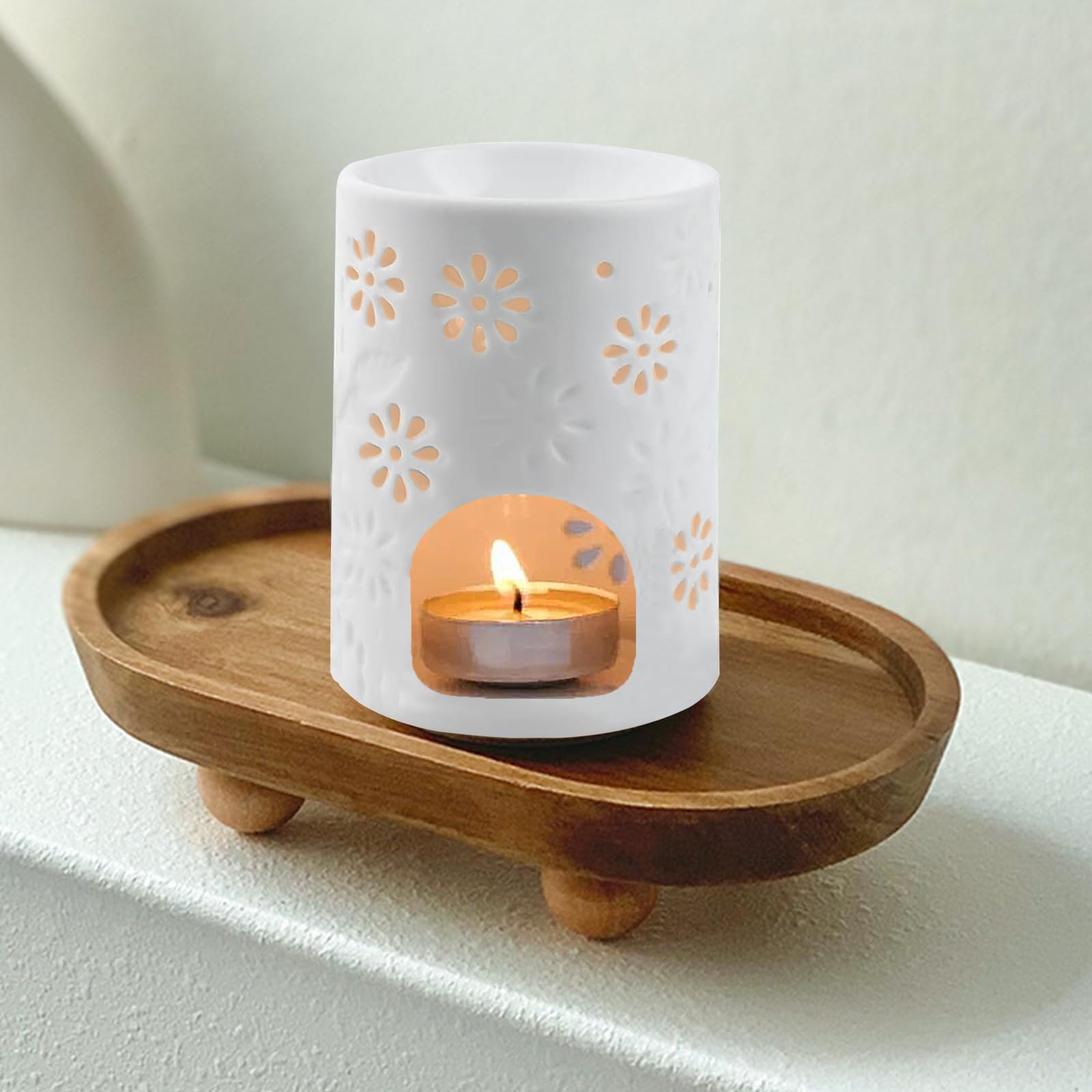 Bruciatore Per Oli Essenziali In Ceramica - Lampada Da Notte E Diffusore Di Profumo Per Aromaterapia - 2