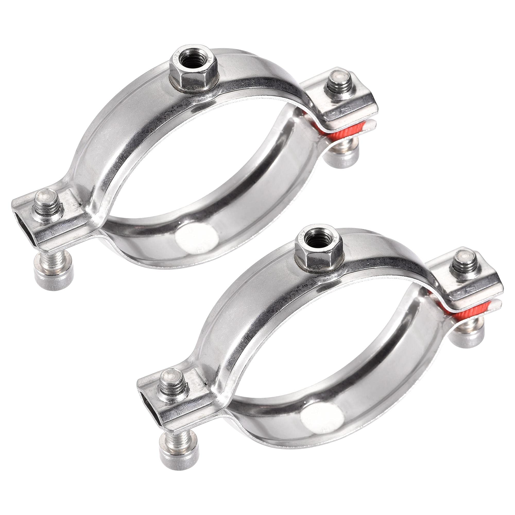 Clips for tuberías, sourcing map Soportes for tuberías for montaje en techo y pared, abrazadera de soporte for tuberías ajustable de acero inoxidable 304, 2 unidades(70 76mm)