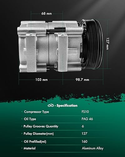 Miniatura 281 de SCITOO CO 10739C - Compresor de CA compatible con Honda Element 2.4L 2003 2004 2005 2006 2007 2008 2009 2010 2011