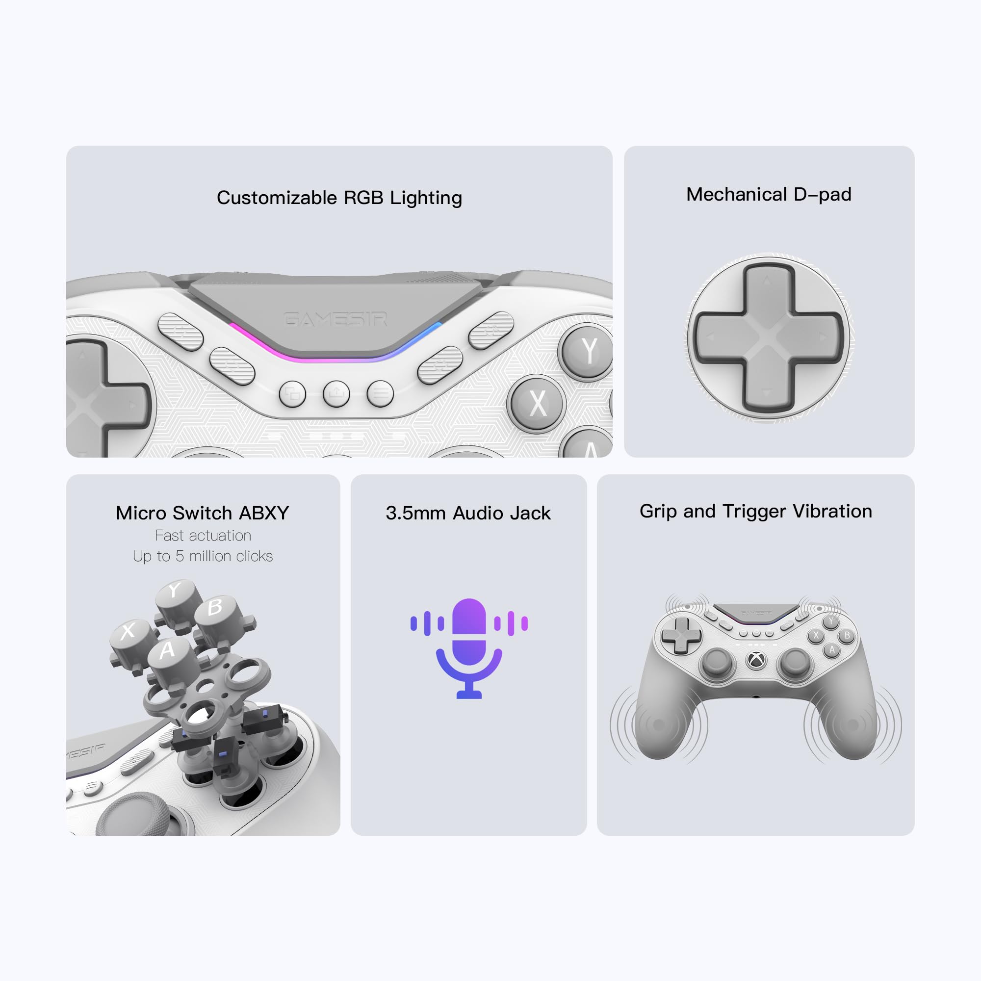 GameSir Tarantula Pro Mando Esports con cable para XBOX & PC | 9 botones reasignables adicionales, 1000Hz en PC, sticks TMR, gatillos Hall Effect, Gyro y RGB
