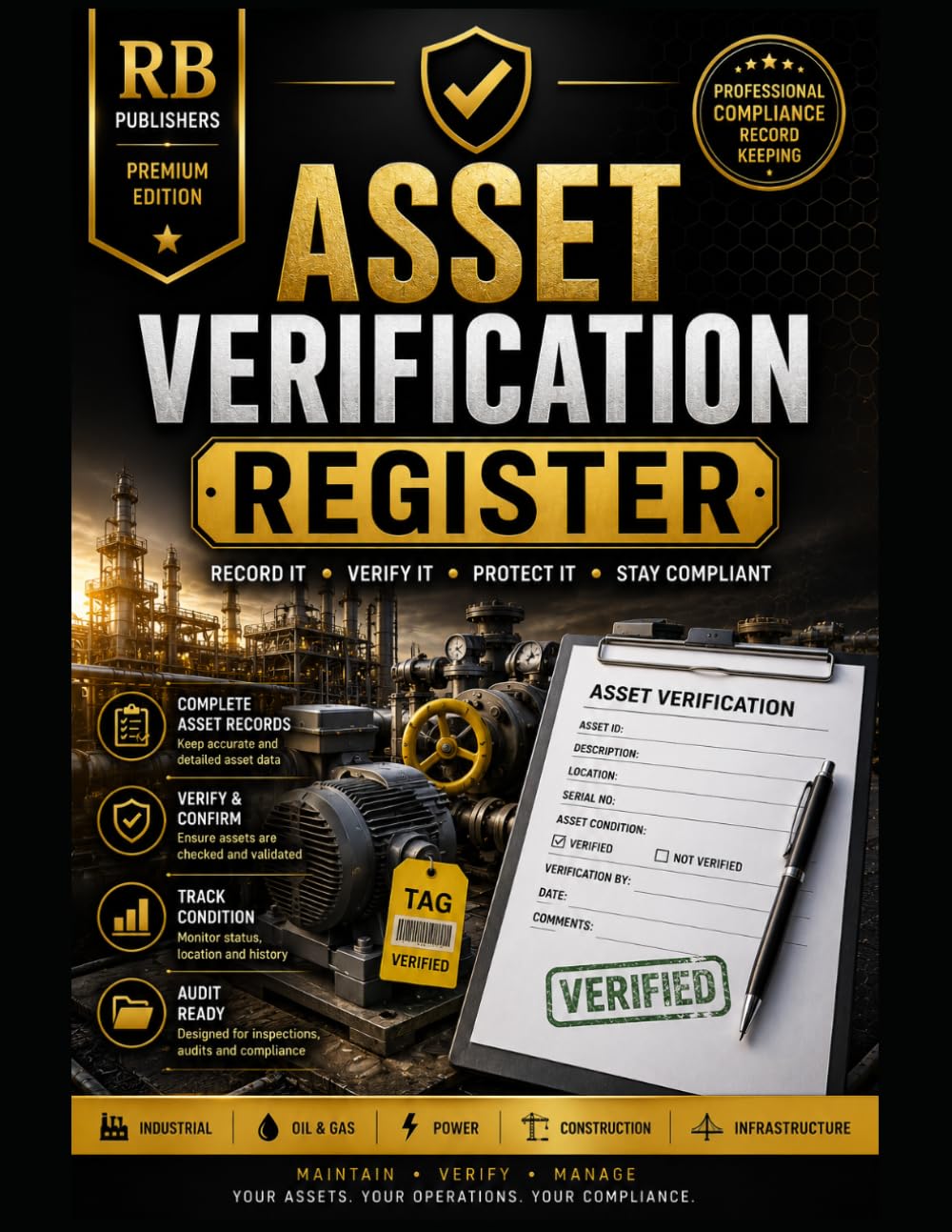 Asset Verification Register: Professional Record Keeping System for Asset Identification, Verification Records, Condition Monitoring, Discrepancy ... Actions, and Audit-Ready Documentation