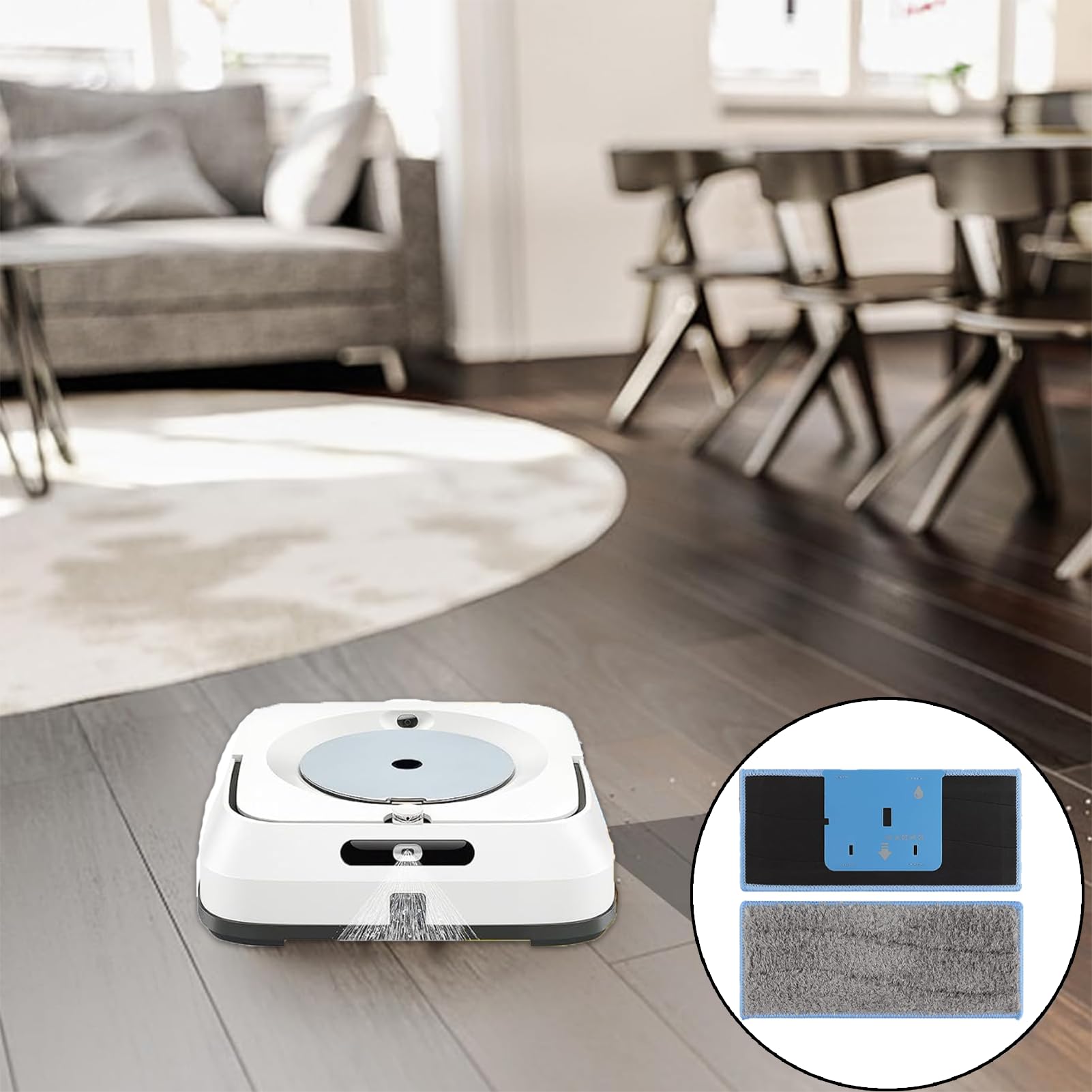 Lot De 4 Tampons De Cire Lavables Pour Sol En Bois Dur Pour Vadrouille électrique - Maison