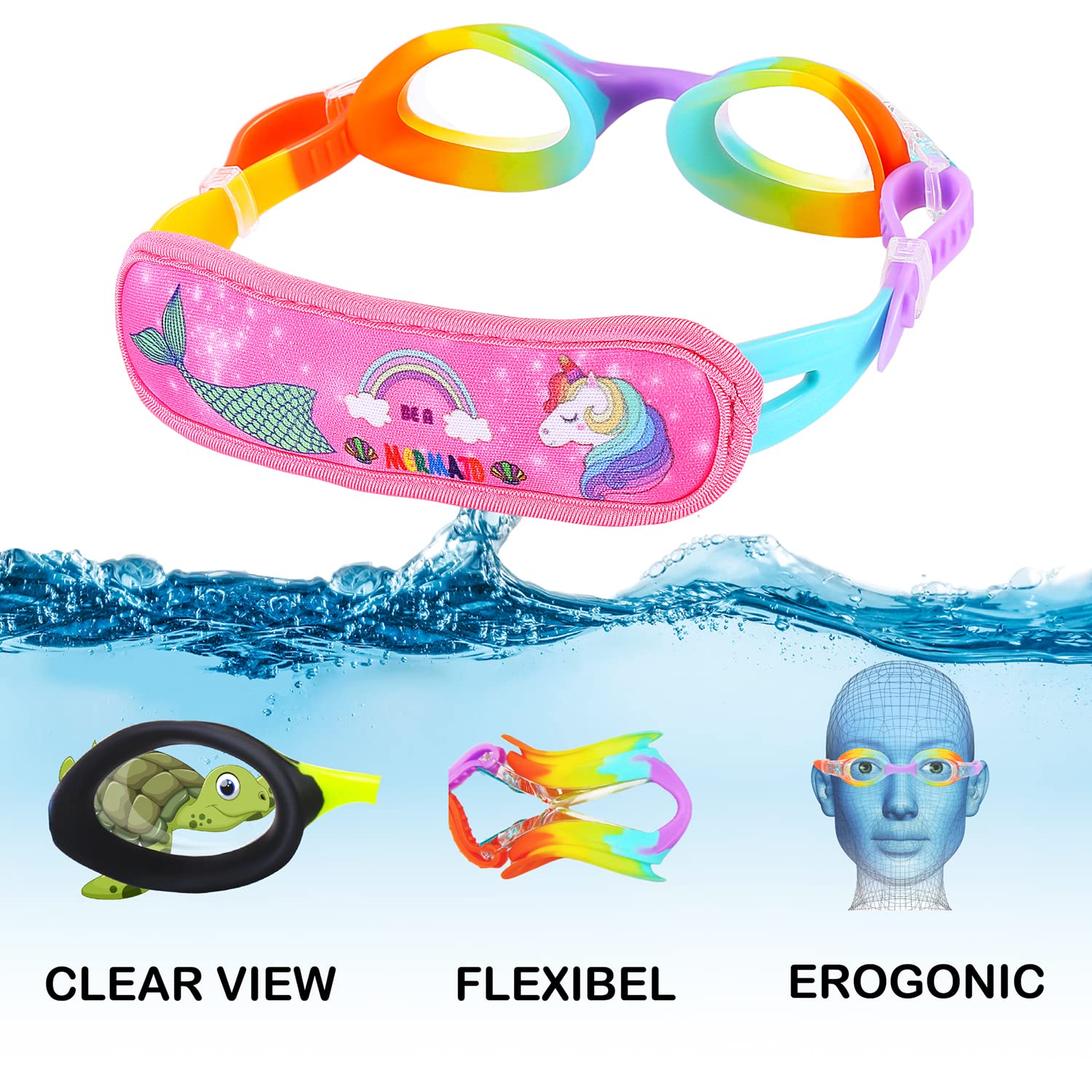 Unisex dziecięce gogle pływackie dla małych dzieci gogle pływackie (1 szt.)