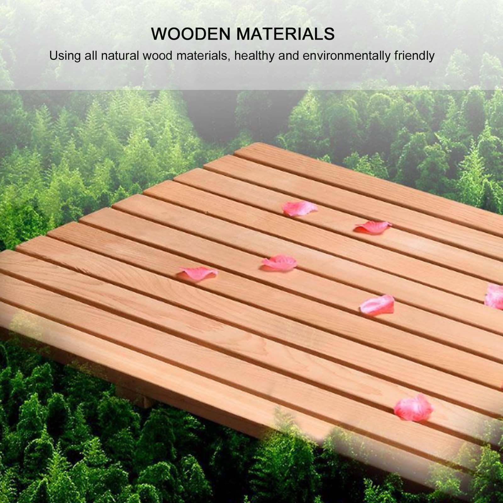 Alfombra ducha natural resistente al agua, plataforma madera, alfombra baño madera antideslizante, for sauna, alfombra rectangular for baño, bañera, ducha, uso interior y exterior, marrón ( Size : 40x