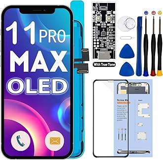 [OLED] for iPhone 11 PRO MAX Screen Replacement 6.5 Inch [NOT LCD] Display 3D Touch Frame Assembly Digitizer with Repair Kit Screen Protector for Model A2218 A2220 A2161