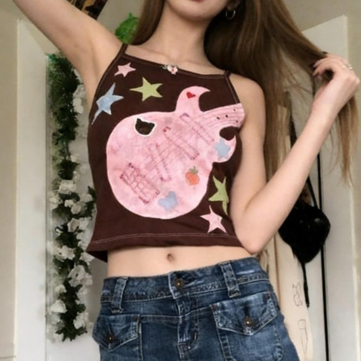 Punk Rock Concert Graphic Tank Tops Women Cute Summer Spaghetti Strap Sleeveless Crop Cami Y2k Grunge Emo Shirt - Image 5