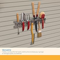 Vista 5 de Suncast 2' Wall Mount Tool Organizer for Hanging Lawn and Garden Tools, 30 lb. Weight Capacity, Gray, Made in the USA