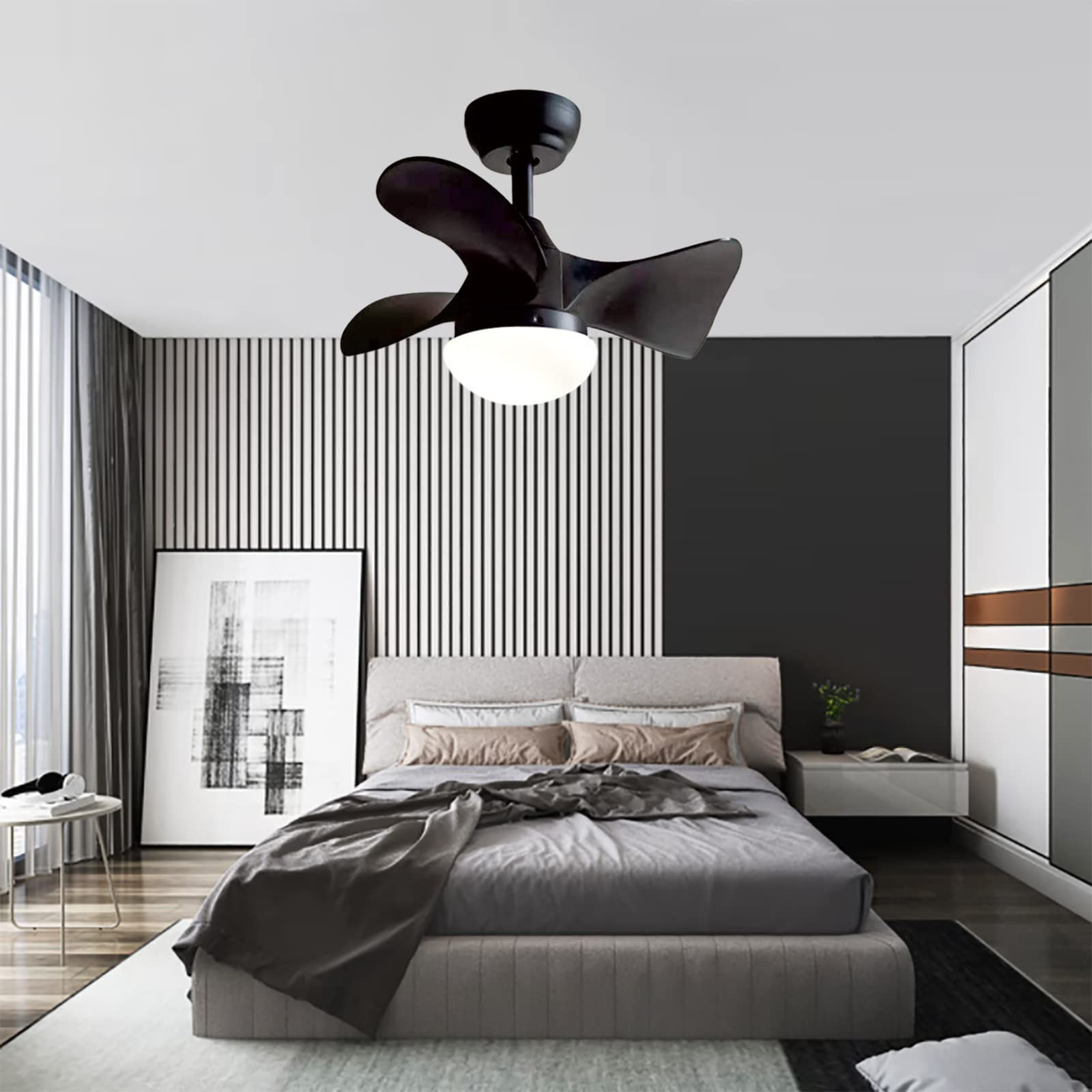 Ventilador de techo de 24 pulgadas para transformar tu dormitorio en un oasis de calma y frescor.