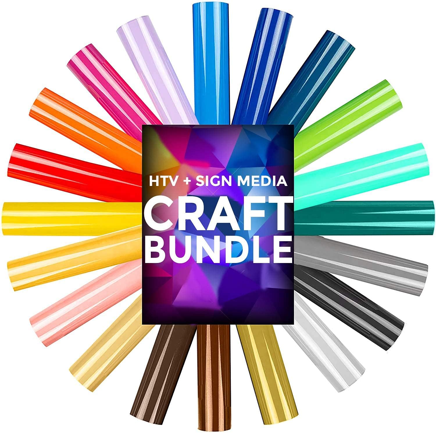 10 HTV and 30 Sign Media Craft Starter Bundle (40 Total Rolls)