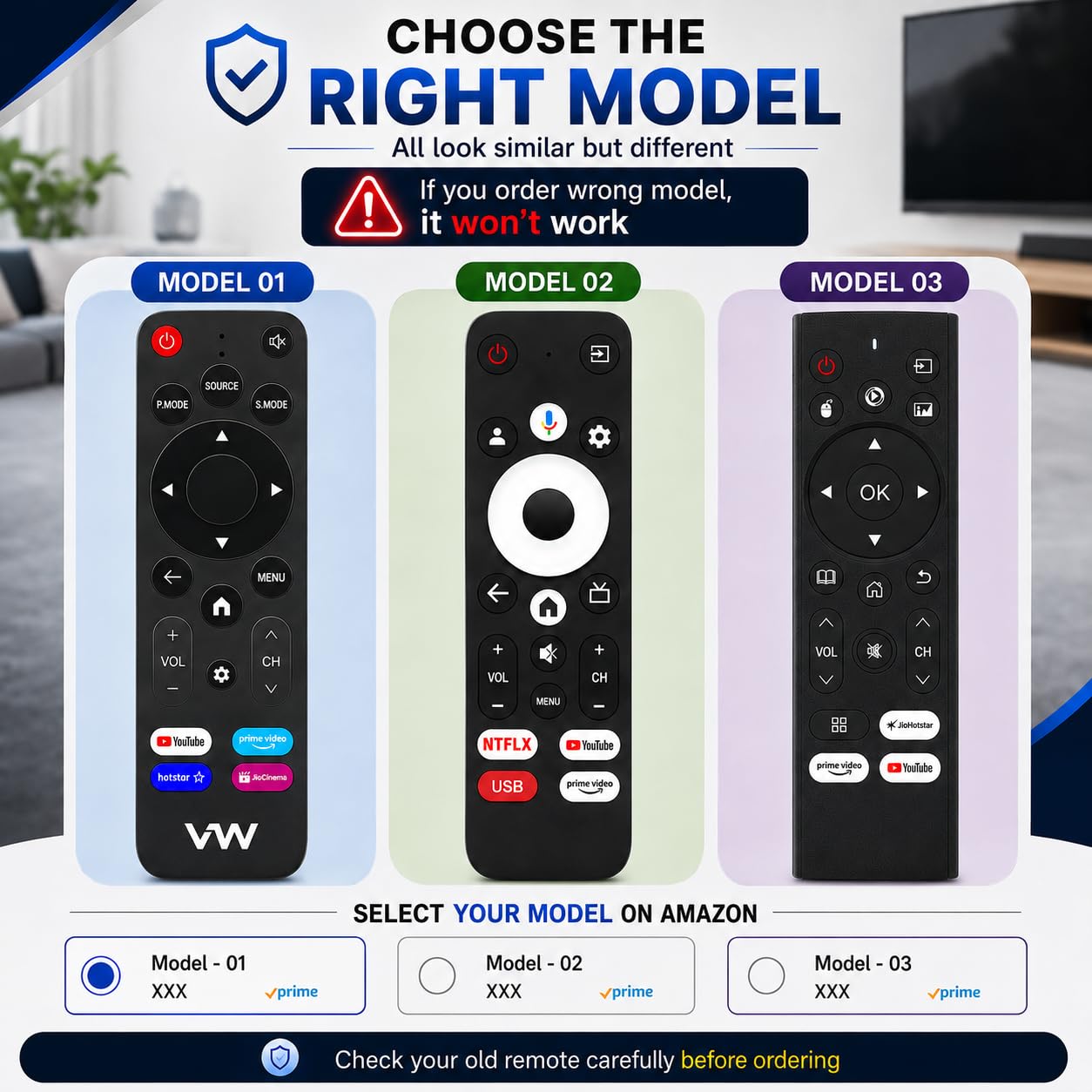 K2 Remotes Compatible for VW Smart TV Remote – Works with VW32C3 VW24C3 VW43S1 Linux Frameless Series | Non-Voice Remotes | Match Old Remote Before Purchase — Amazon image 2