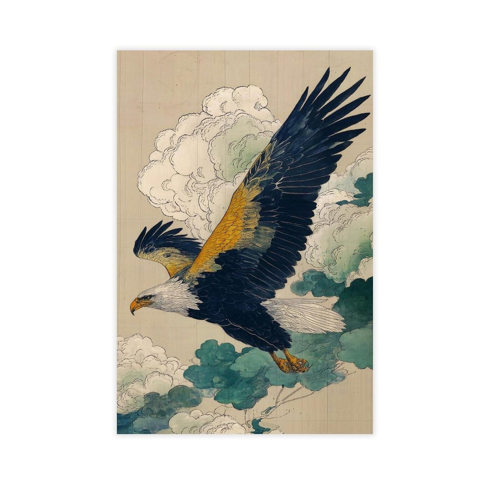 MRYCQ Majestic Eagle Flight Poster Canvas Poster for Dorm Room Decor Gift