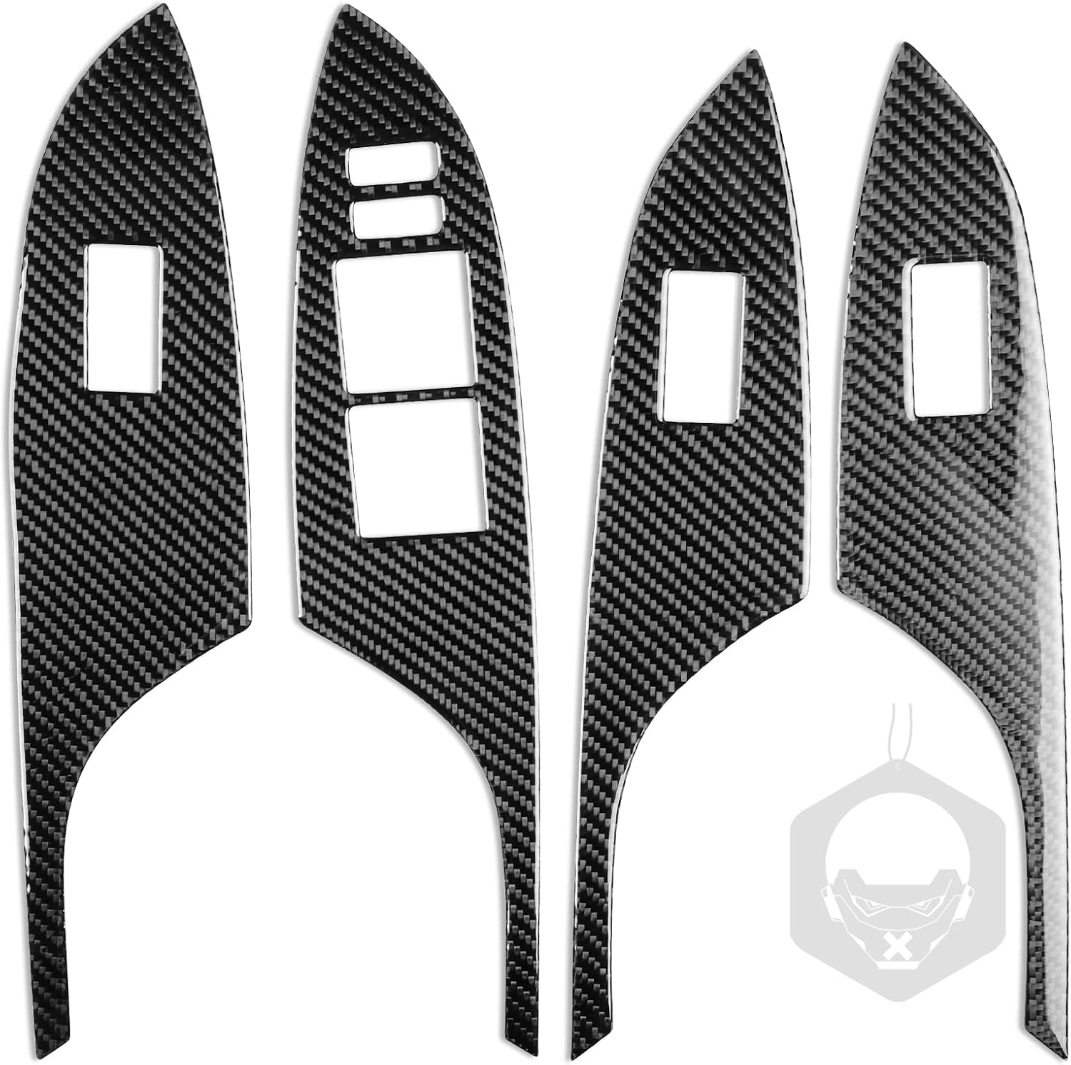 Carbon Fiber Car Window Lifter Switch Panel Cover Car Interior Trim Decal Compatible with Toyota Corolla 2009 2010 2011 2012 2013 Accessories Decorative Sticker