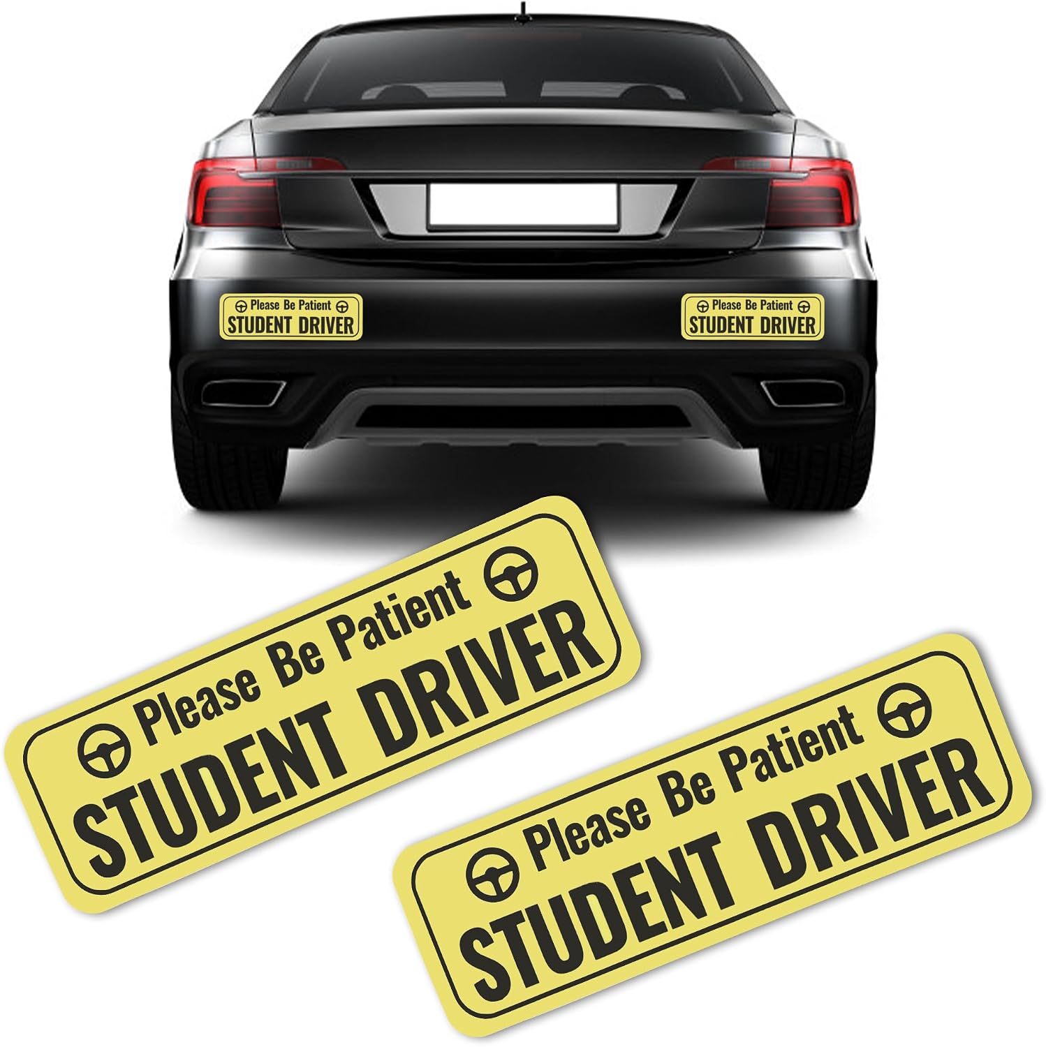 2PCS Student Driver Magnet for Car,Highly Reflective Student Driver Sticker for Car Door/Trunk/Hood/Bumper,Universal Removable Please Be Patient New Driver Magnet for Car (Pink)