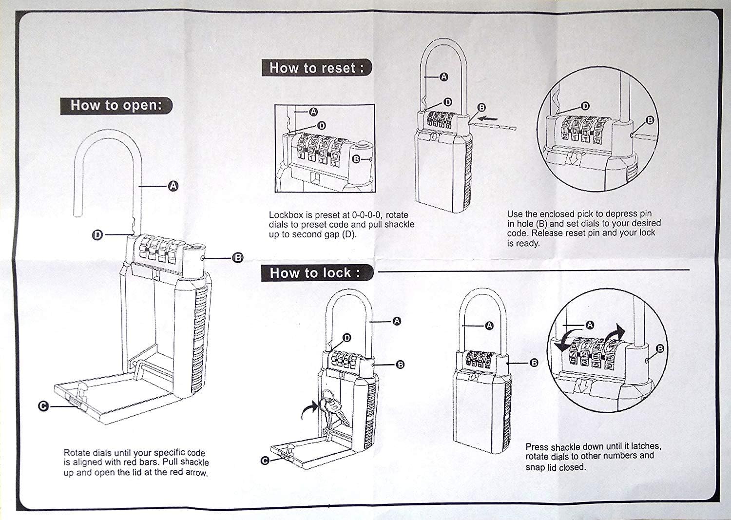 Cassetta di Sicurezza da Parete per Riporre le Chiavi con Combinazione a 4 Cifre, 11 * 8 * 4 cm Nero Porta Chiavi Organizer di Sicurezza Indoor Outdoor