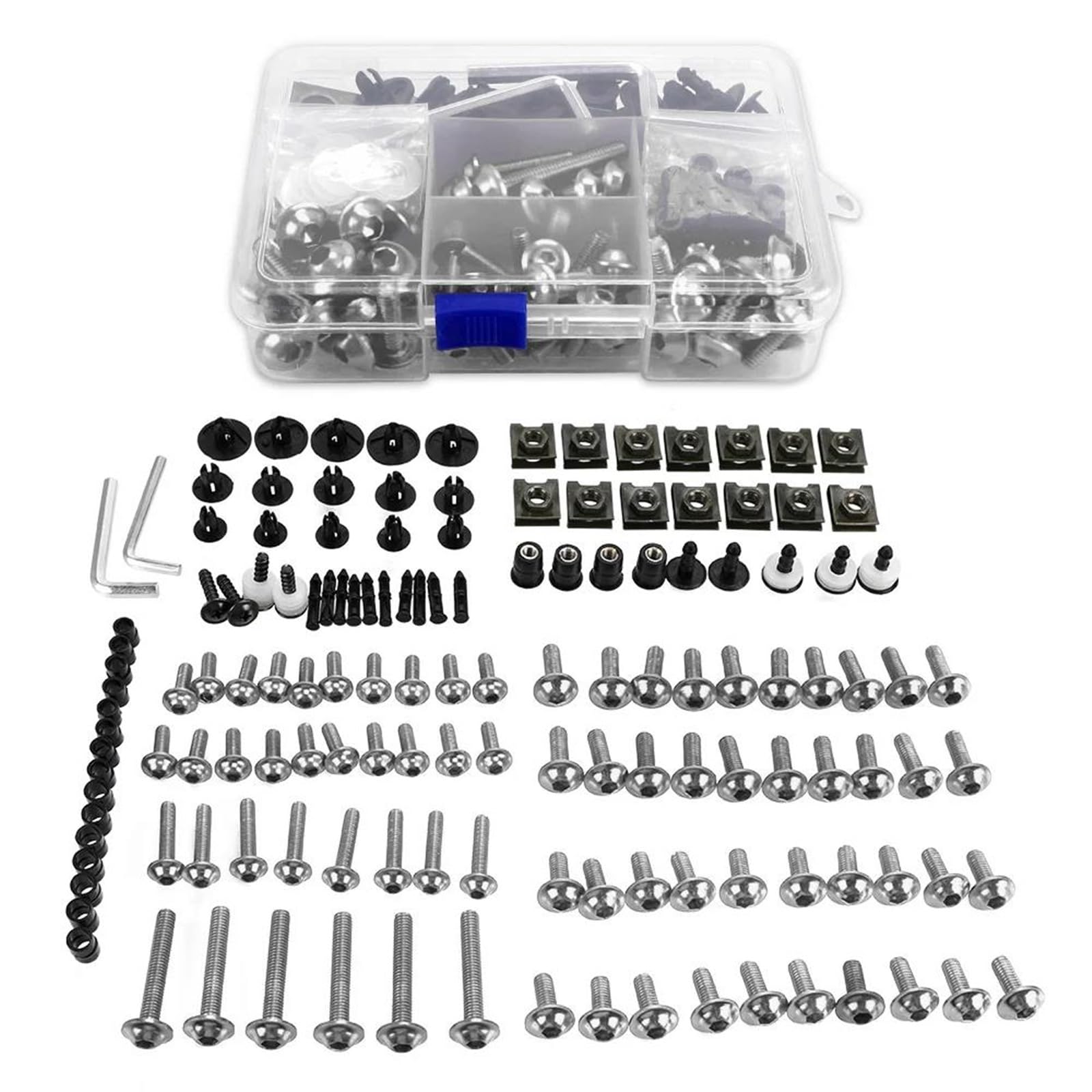Vqldpx Silver Bodywork Screws Nuts Hardwares Motorcycle Fairing Bolts Nuts Kit For Bmw K 1600 Gtl K 1600Gtl K1600 Gtl K1600gtl Bodywork Screws Cowls Set Bodywork Fastener Clip(Silver)