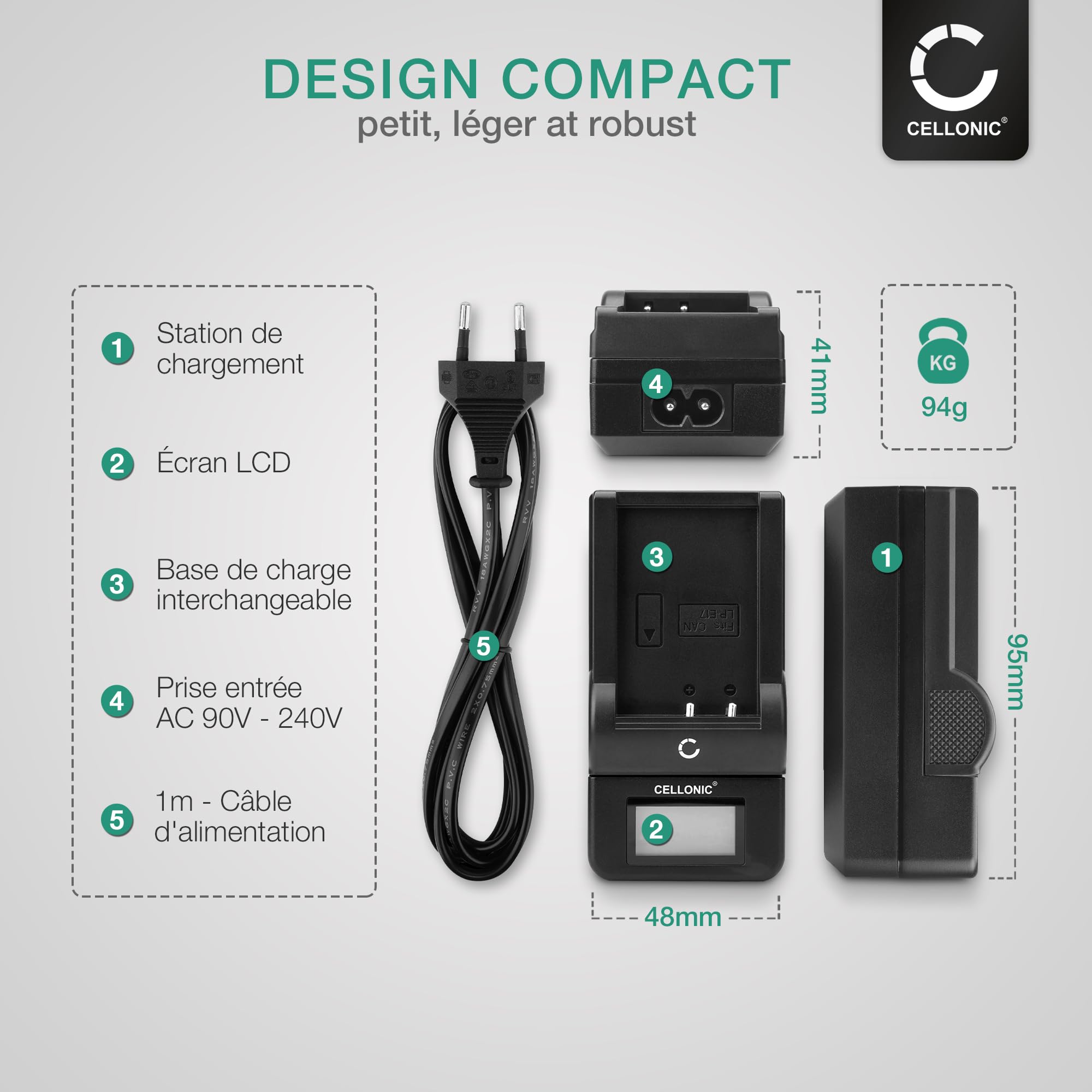 CELLONIC Chargeur Compatible avec Garmin Alpha 100 Montana 600 610 680 680t 650 650t Monterra Alimentation pour Batterie 010-11599-00 010-11654-03 361-00053-00 Charge Adaptateur Secteur Alimentateur