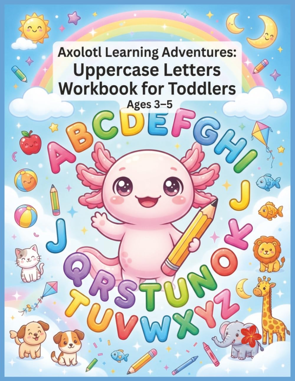 Axolotl Learning Adventures: Uppercase Letters Workbook for Toddlers Ages 3–5: Alphabet Practice, Capital Letter Tracing, Handwriting Readiness, Fine Motor Skills, Preschool Writing