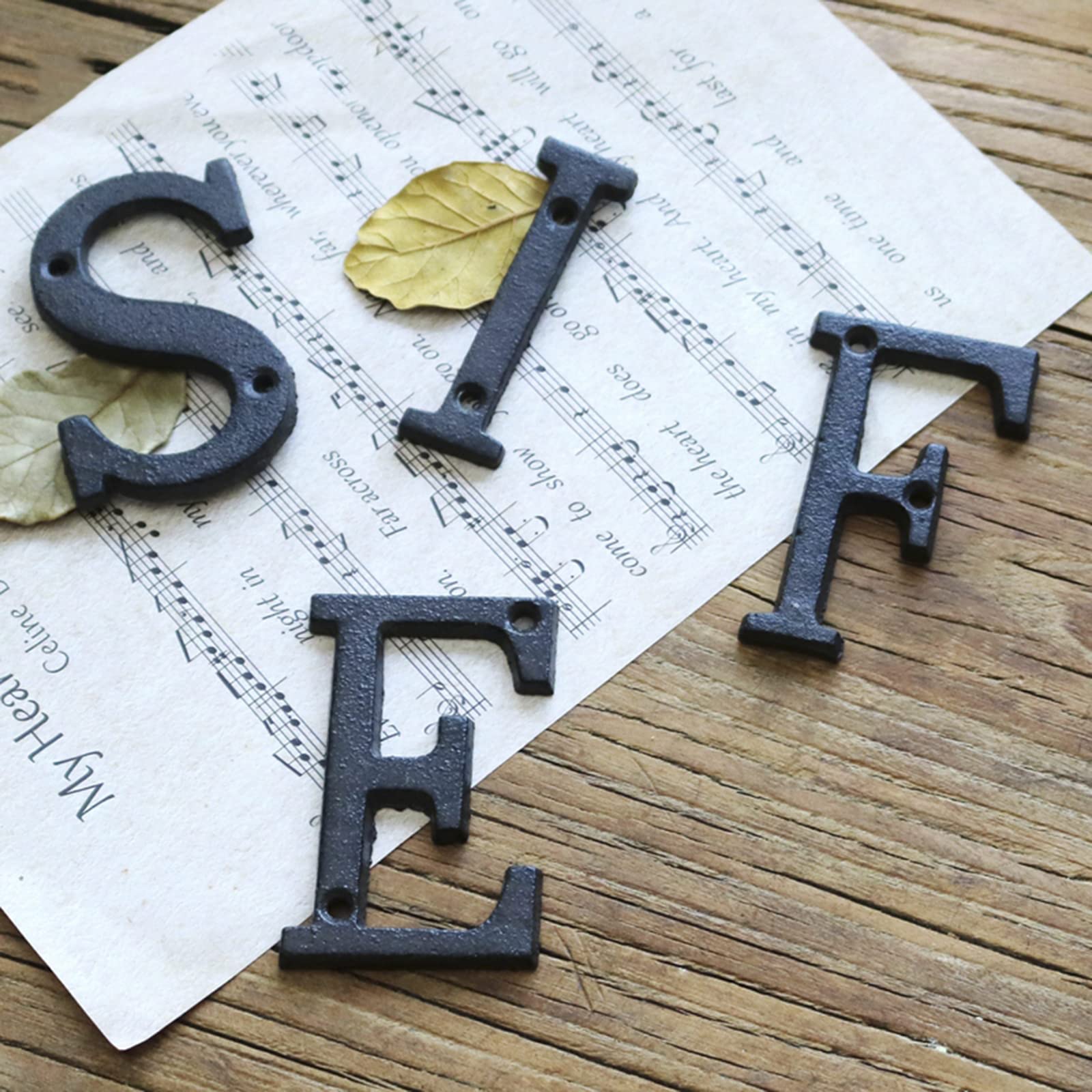 3D Cast Ferro Casa Placca Numeri 0-9 Lettere A-Z Porta Nero Decorazione Parete 3 Pollici 8cm Metallo Indirizzo Segno con Viti per Esterno Interno Hotel Dormitorio Cafe Yard Via Casella Posta (B)