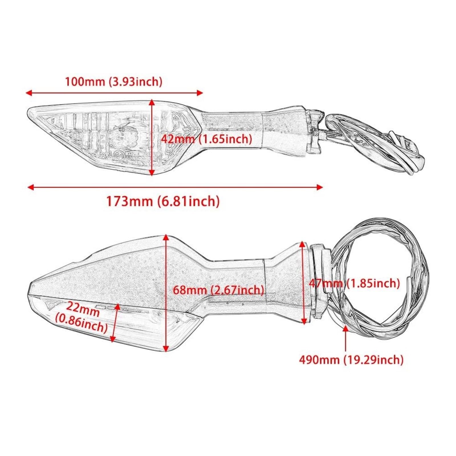 Luces De Señalización Para Motocicletas Para N-ja 250 300 400 650 1000 ZX-6R ZX-10R Z250SL Z1000SX Intermitentes Moto(Clear)