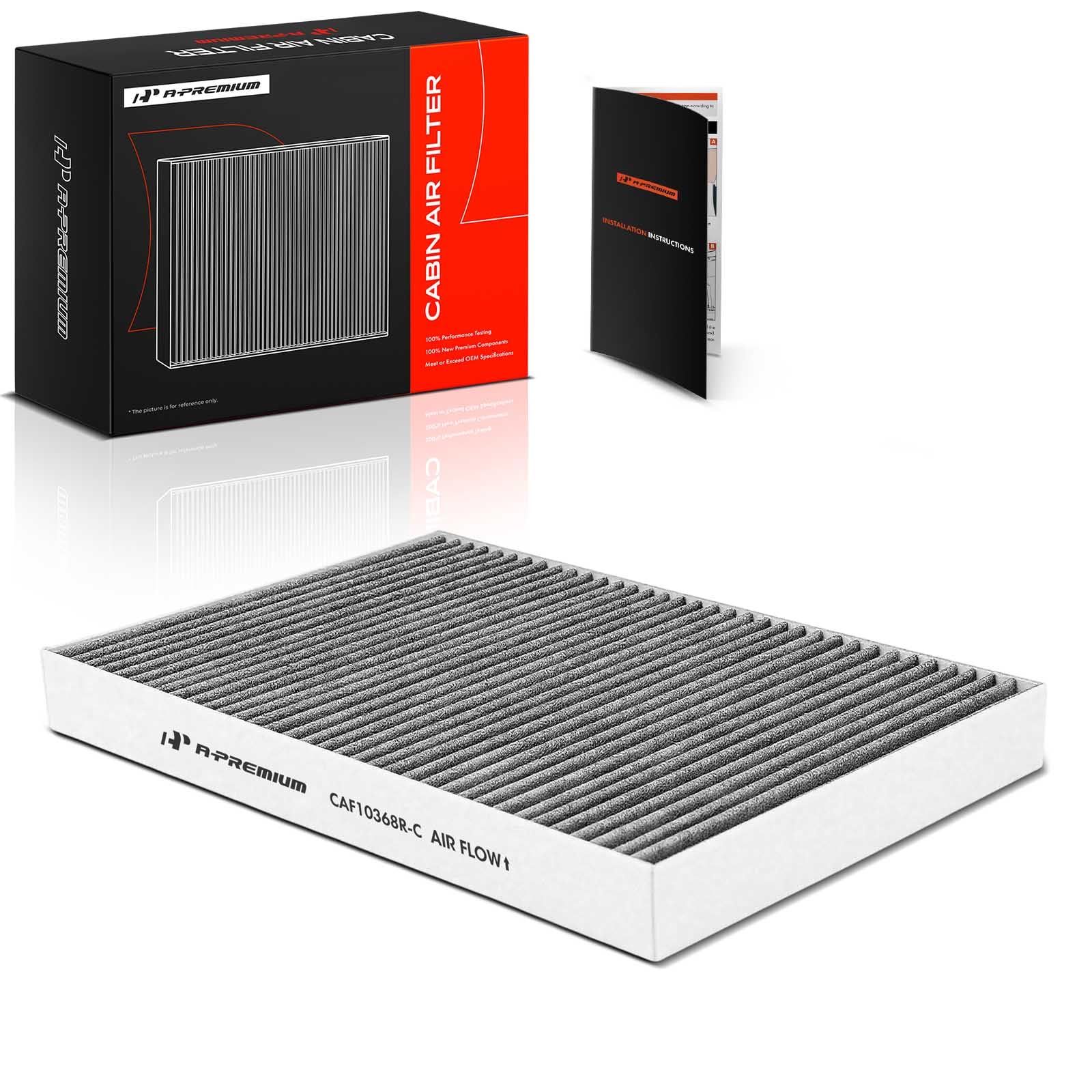 A-Premium Cabin Air Filter with Activated Carbon Compatible with Audi A4/A4 Quattro 2002-2009, A6/A6 Quattro 2001-2004, Allroad Quattro 2001-2005, RS4 2007-2008, RS6 2003-2004, S4 2004-2009, S6