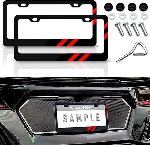 Miniatura 7 de 2 PCS Marcos de Matrícula Mate de Aleación de Aluminio Portacubiertas de Matrícula Compatible con Todas las Cubiertas Universales de Matrícula