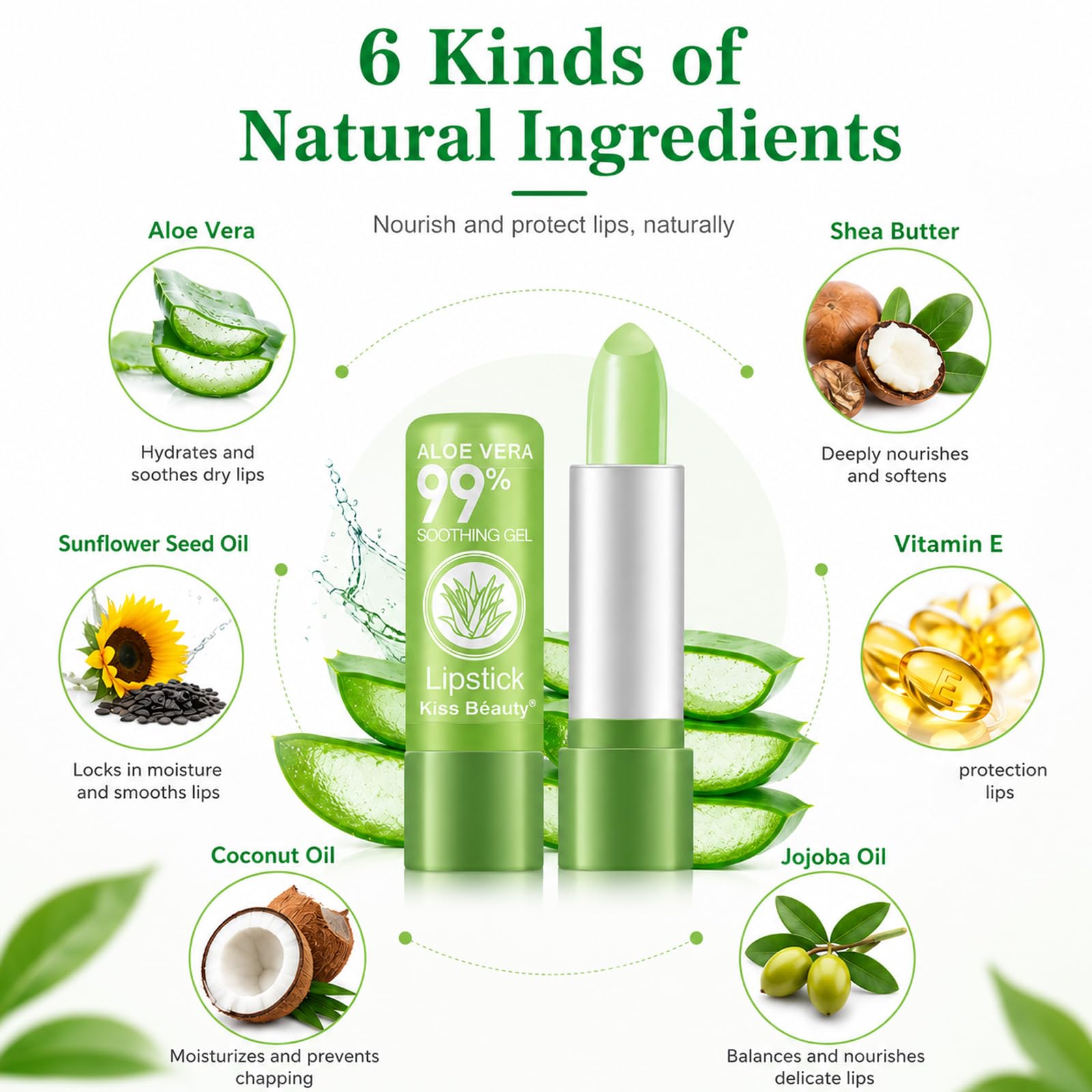 Amazon.com : firstfly 2 Pack Aloe Vera Lipstick, Long Lasting Nutritious  Lip Balm Lips Moisturizer Magic Temperature Color Change Lip Gloss : Beauty  & Personal Care