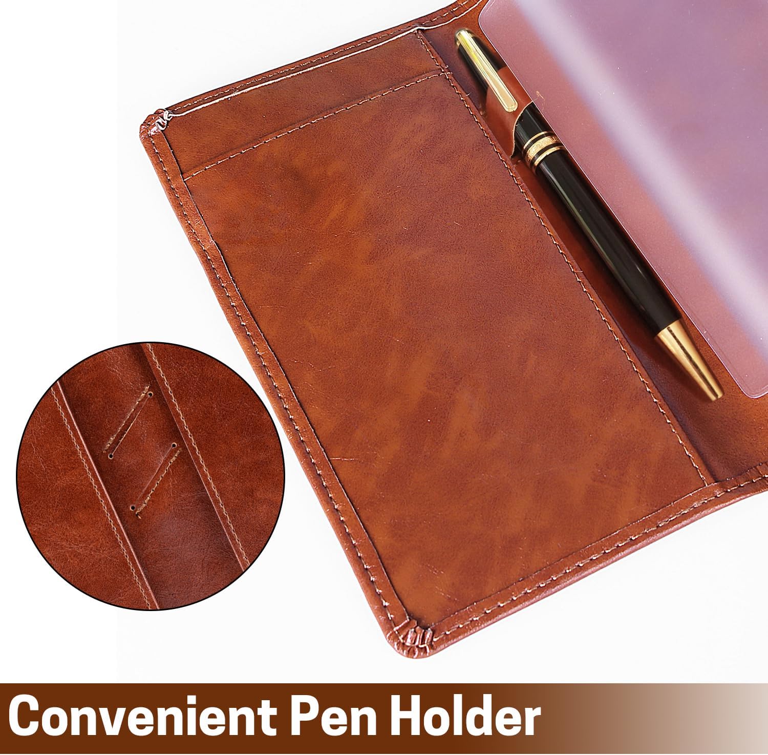 Aurya Leather Checkbook Covers for Personal Checkbook, Checkbook Holder with Free Vinyl Divider, Checkbook Cover for Duplicate Checks for Men and Women